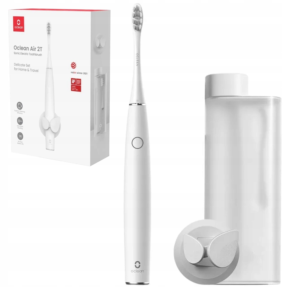 Szczoteczka soniczna Oclean Air 2T 80000/min Uchwyt Ścienny Etui biała