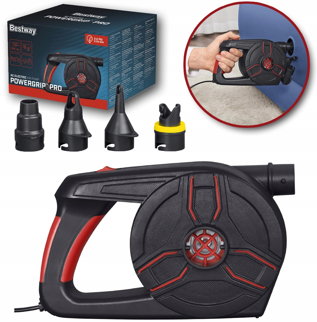 Pumpička Na Matraci Bazénu Pontonu Turistická Elektrická Koncovka