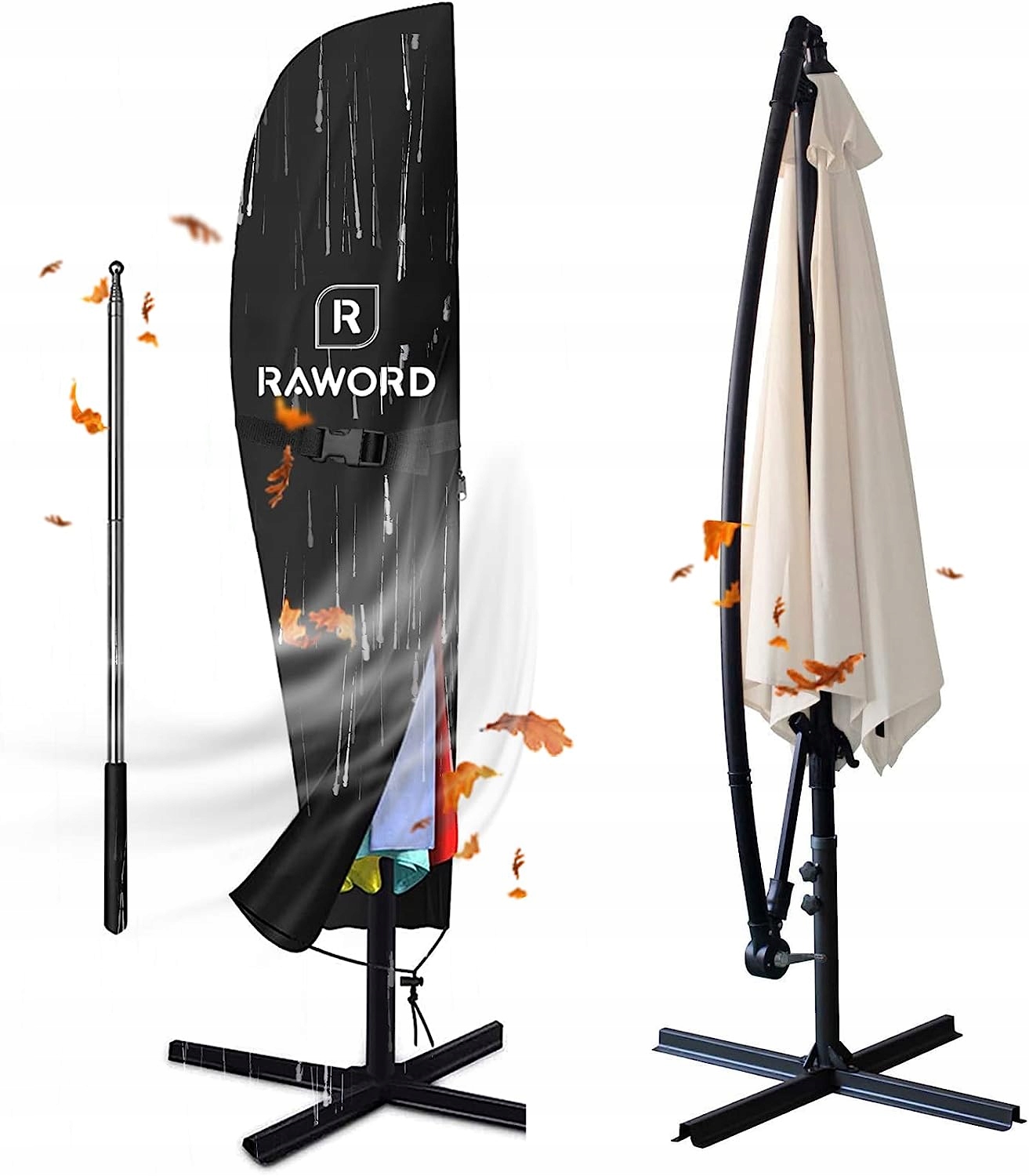 PLANDEKA POKROWIEC NA PARASOL OGRODOWY 3M NA ZAMEK