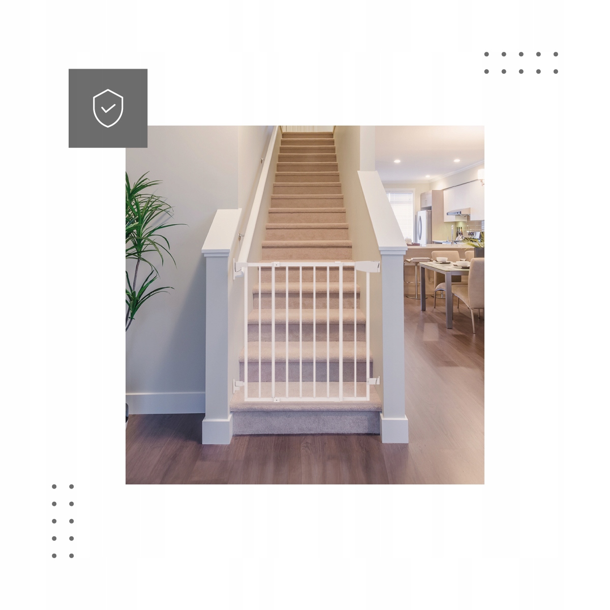 Barierka ZABEZPIECZAJĄCA Tulano Biała Na SCHODY I DO DRZWI 70–104 cm Przeznaczenie schody