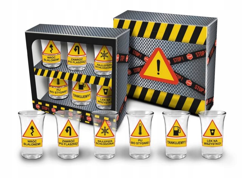 

Zestaw 6 Odjechanych Kieliszków Znaki Drogowe 35ml