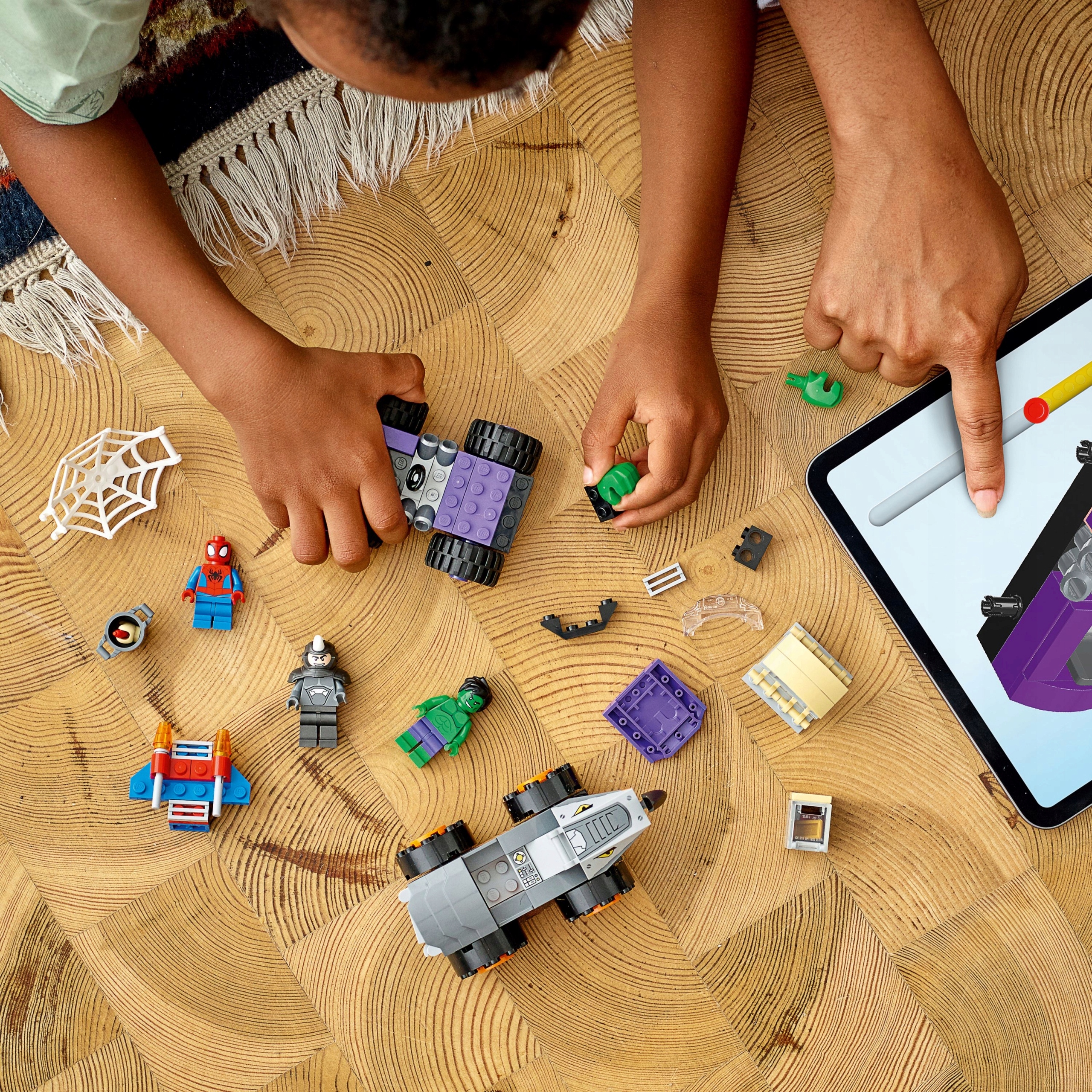 LEGO MARVEL HULK KONTRA RHINO SPIDER-MAN POJAZDY BOJOWE RÓG PIĘŚCI BITWA Marka LEGO