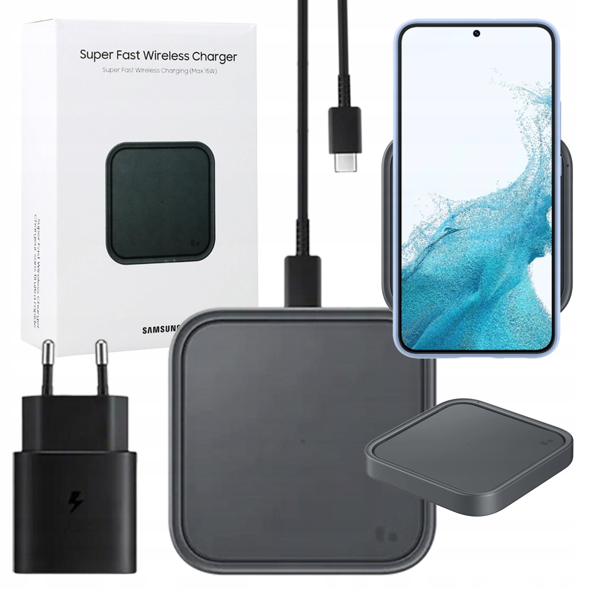 Originální indukční nabíječka Samsung Fast Charge 15W černá EP-P2400