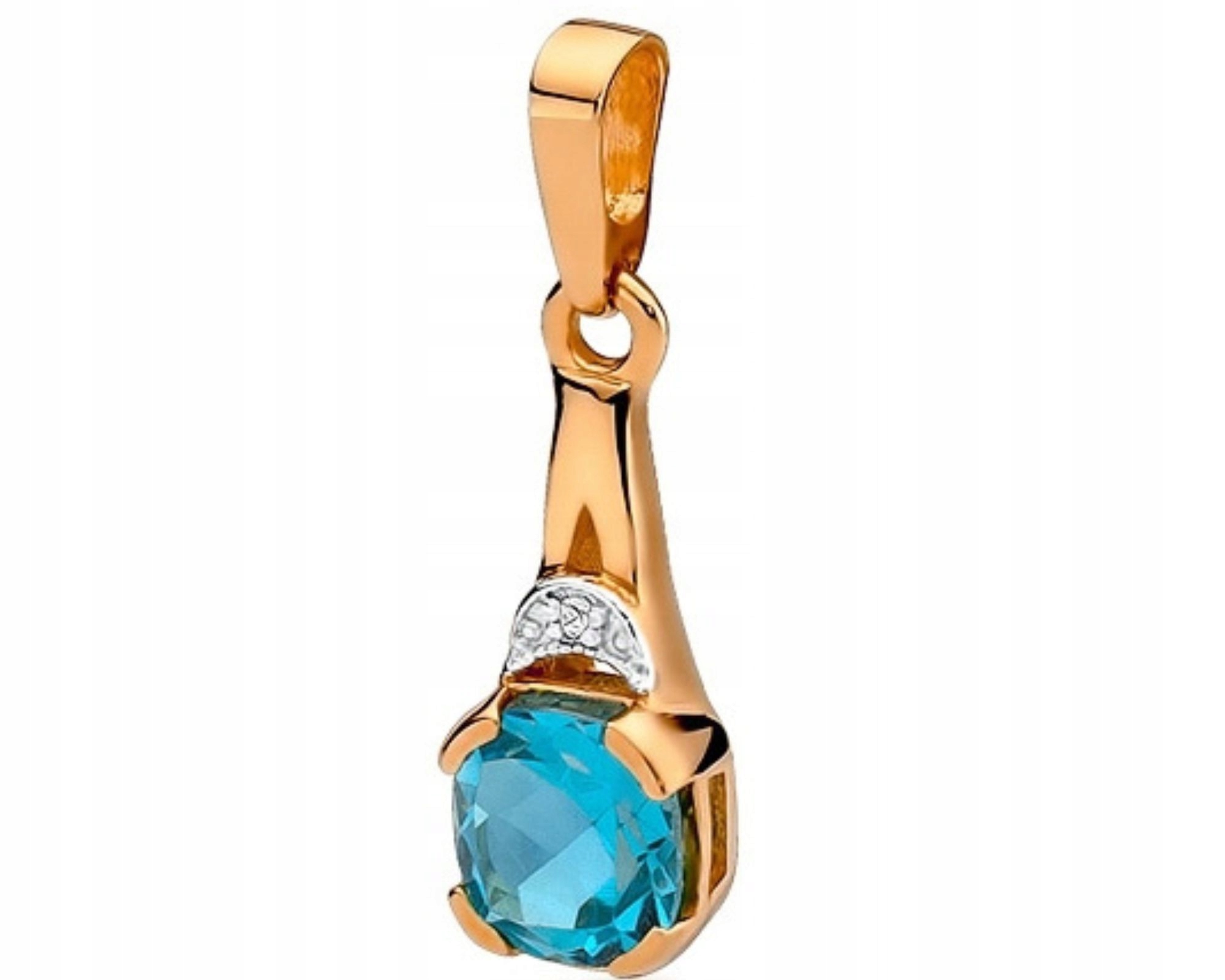 Přívěsek z růžového zlata přívěsek briliantový topaz