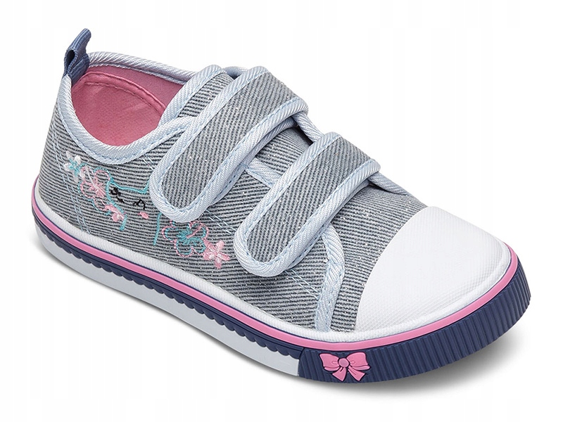 

Trampki na rzepy FG06 Biała Podeszwa Jeansowe 28