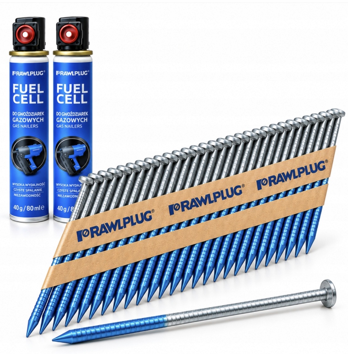 Hřebíky Pozink kroužkové Rawlplug 3,1x90 mm 2200 ks 2 gázy