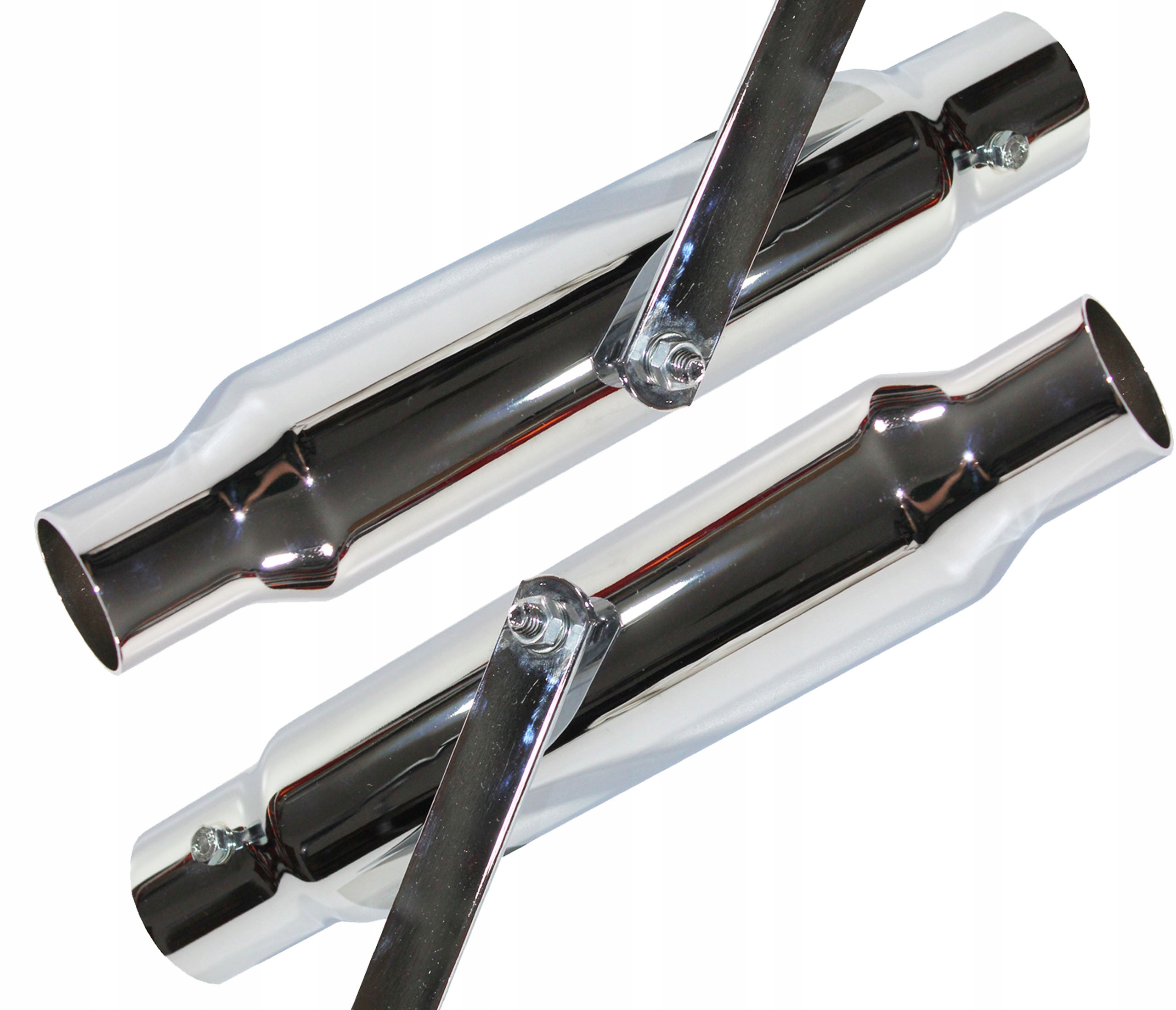 5765765D34 - Стильний глушник хром CHOPPER CRUISER 30 см 2 шт.