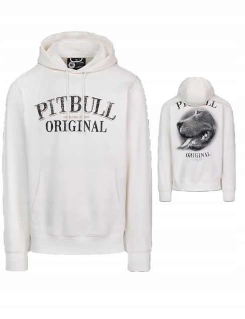 Pitbull West Coast Pánská Mikina S Kapucí Midnight Bílá Off White XXL