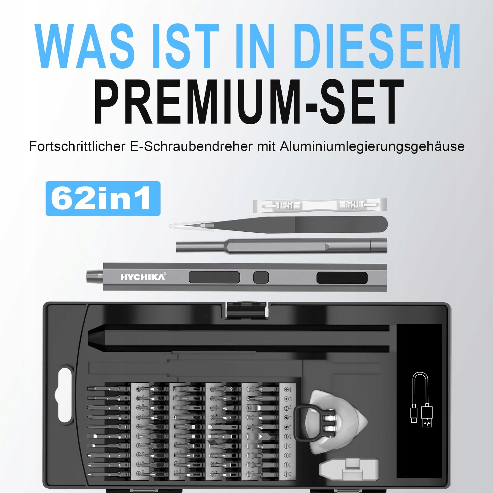 HYCHIKA Elektryczny Precyzyjny Zestaw Wkrętaków 62w1 Do Elektroniki — miniatura 6