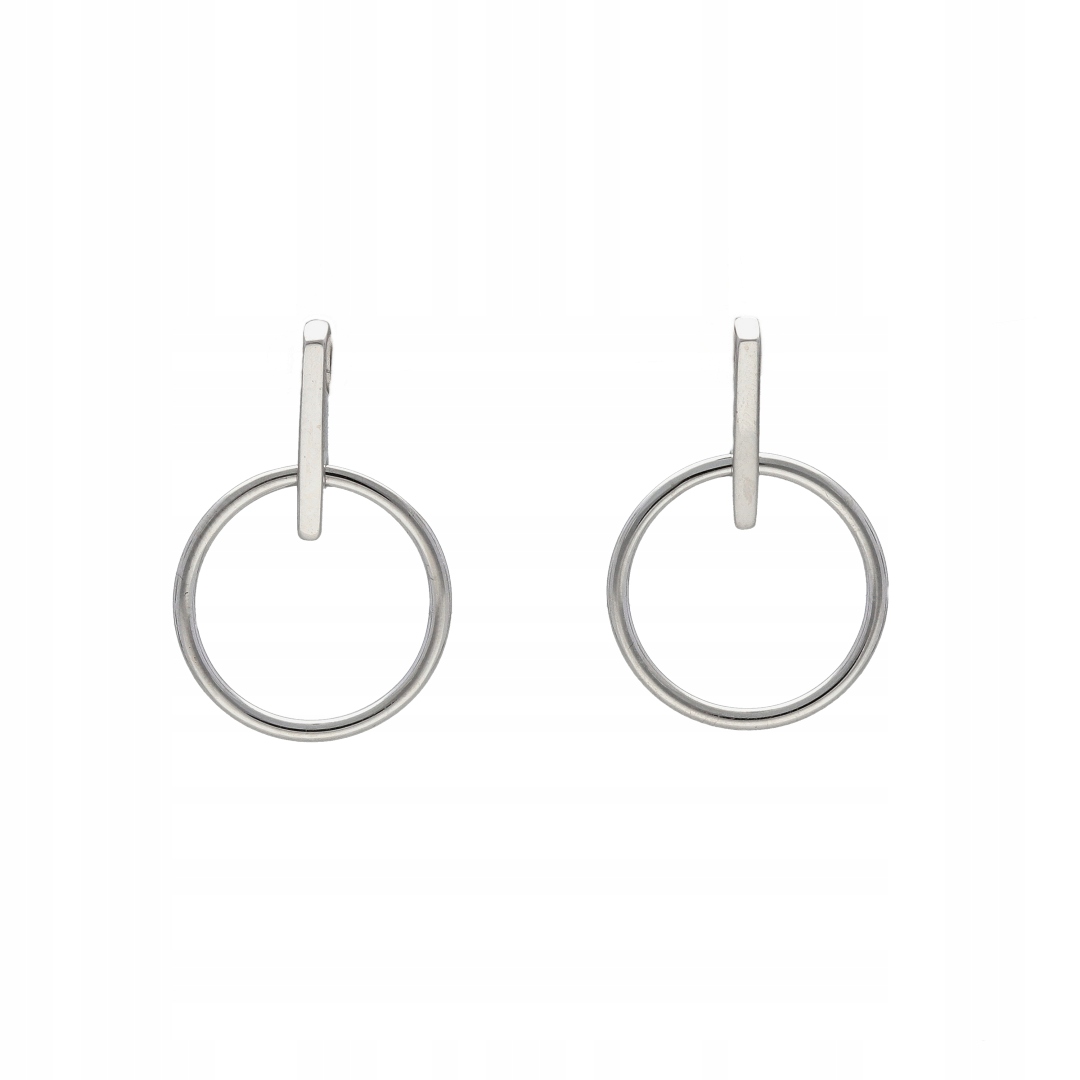 Náušnice s kolečky, stříbro, rhodiované