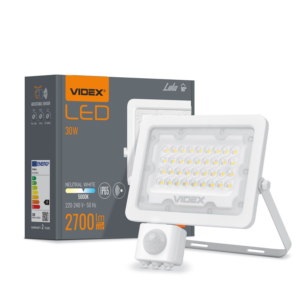Videx Led reflektor s pohybovým senzorem 30W VLE-F2e-305W-S