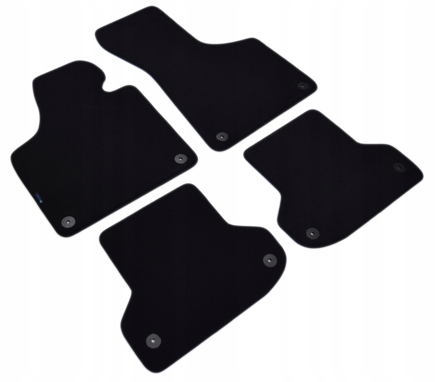 Czarne dywaniki welurowe Diamond, Lamówka - Audi A3 8P 2003-2013r. Producent Aldos