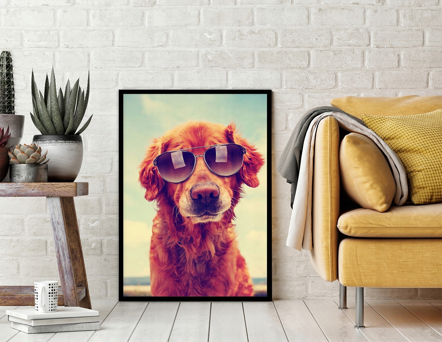 OBRAZ PLAKAT W RAMIE 33x43 cm Pies P1743 Wysokość produktu 43 cm