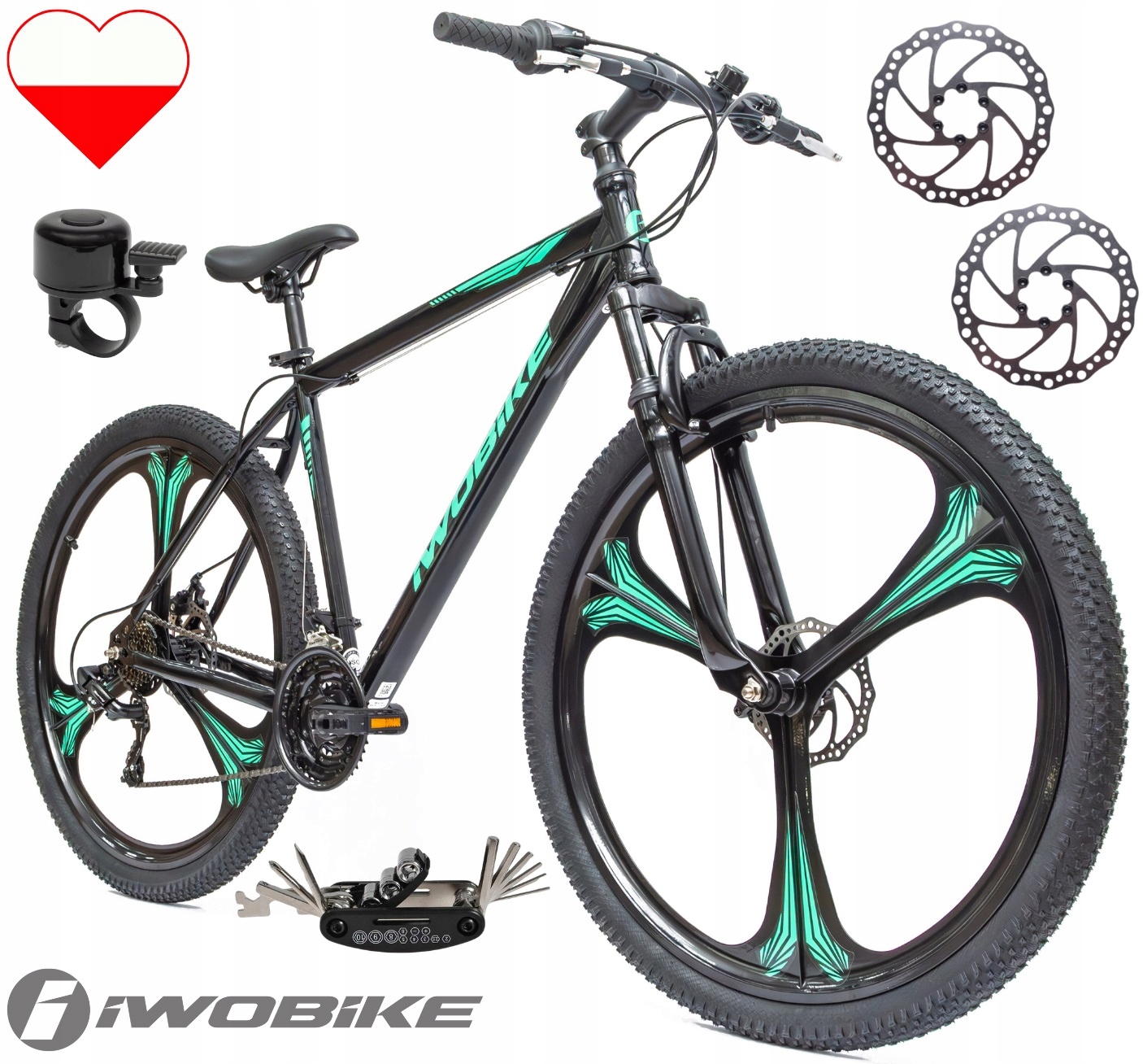 Rower Męski Górski 29" Mtb Iwobike Shimano Hardtail Amory Felgi Tarcze 2025