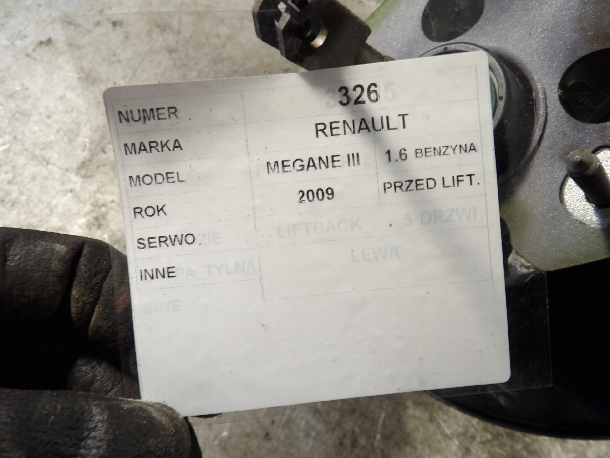 Renault Megane III servo, Pompa 1,6B 472100005R