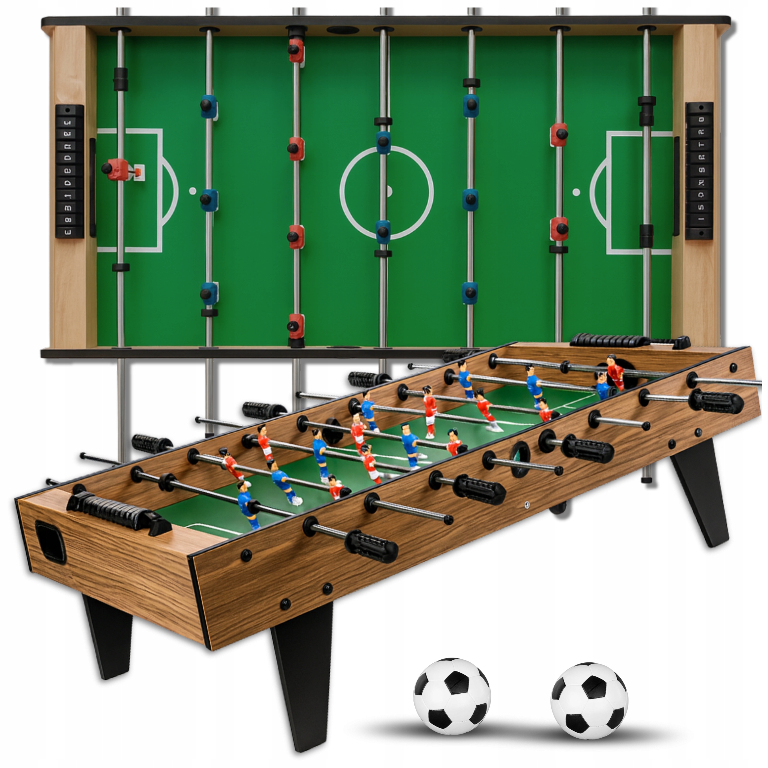 Piłkarzyki Stół do Gry 91cm 18 Zawodników Mdf 2 Piłki Liczniki