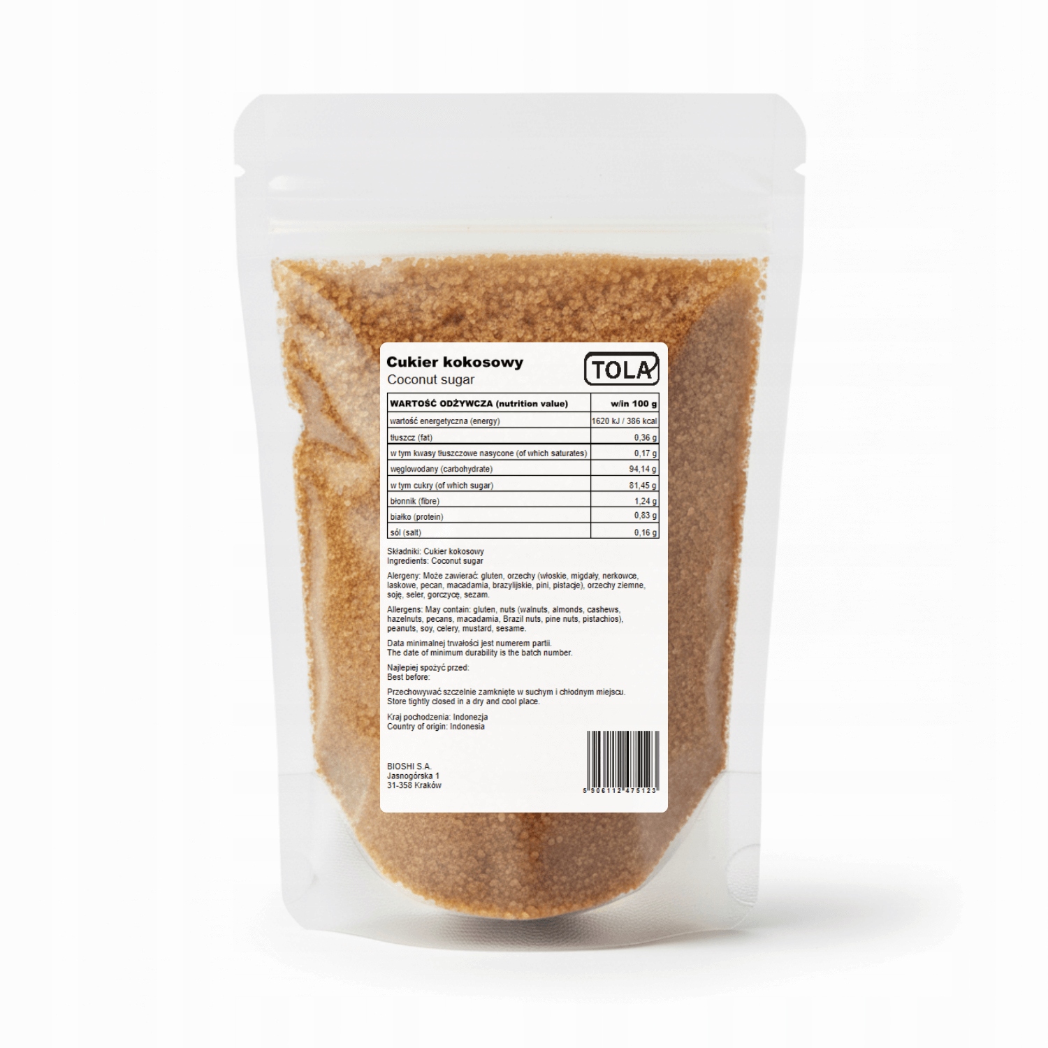 Levně Kokosový Cukr 5kg přírodní, karamelová příchuť, vysoká kvalita Tola