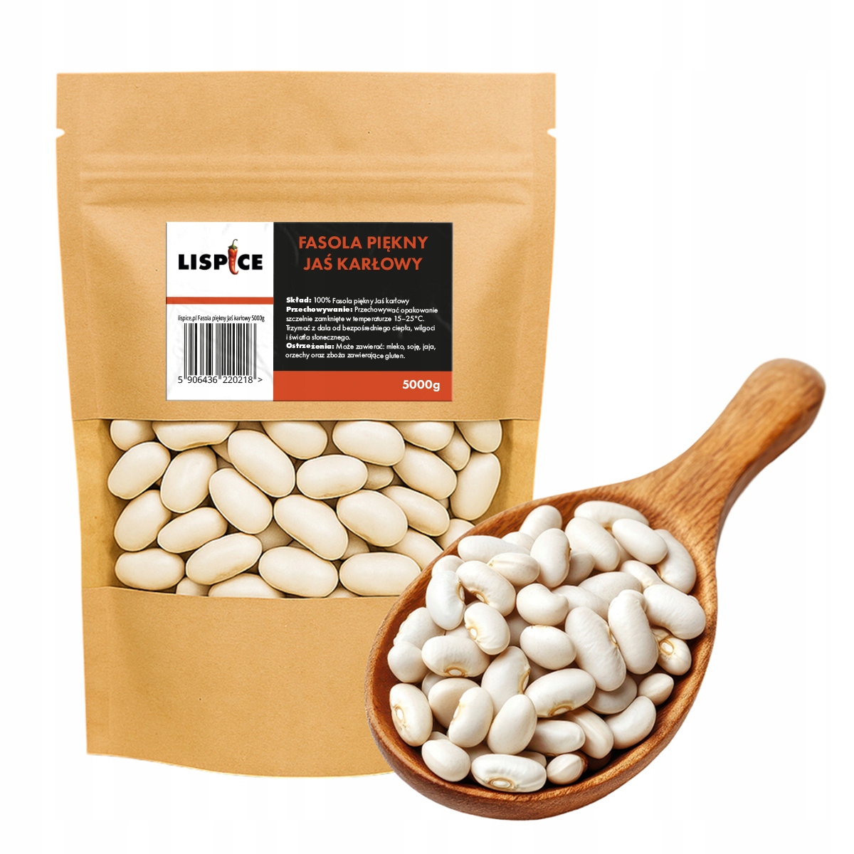 Fazole krásná Trpasličí jasmín bílá fazole 5000 g