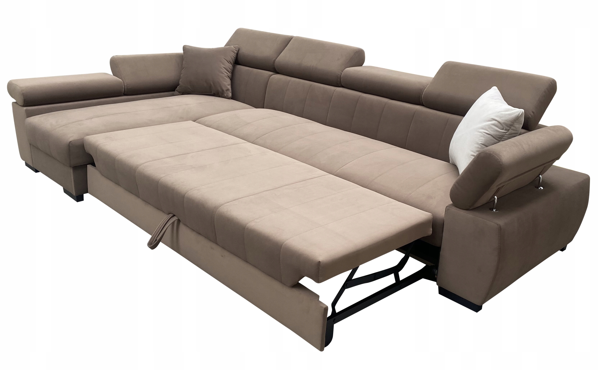 NAROŻNIK ASLAN 3 HONEY RUCHOME ZAGŁÓWKI ROZKŁADANY Głębokość mebla 172 cm