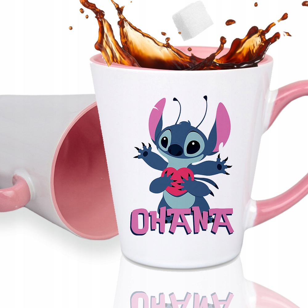 

Kubek Różowy Latte Lilo Stich Ohana