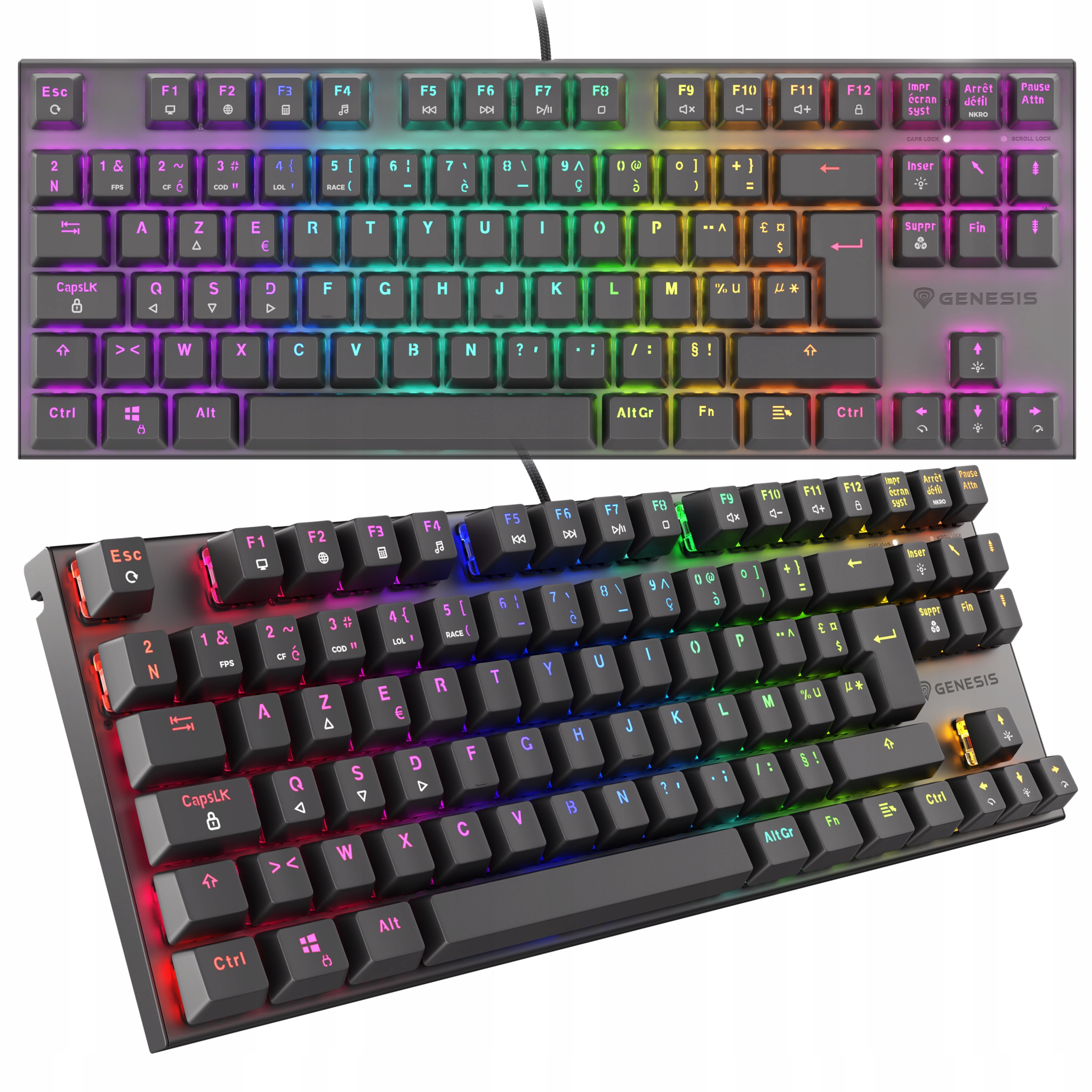 Klawiatura Mechaniczna Genesis Thor 300 Tkl Rgb Fr Gracza Outemu Red