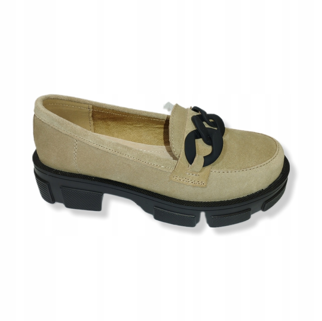 mokasíny Filippo DP3221 Řetěz Béžový Semiš vel.40