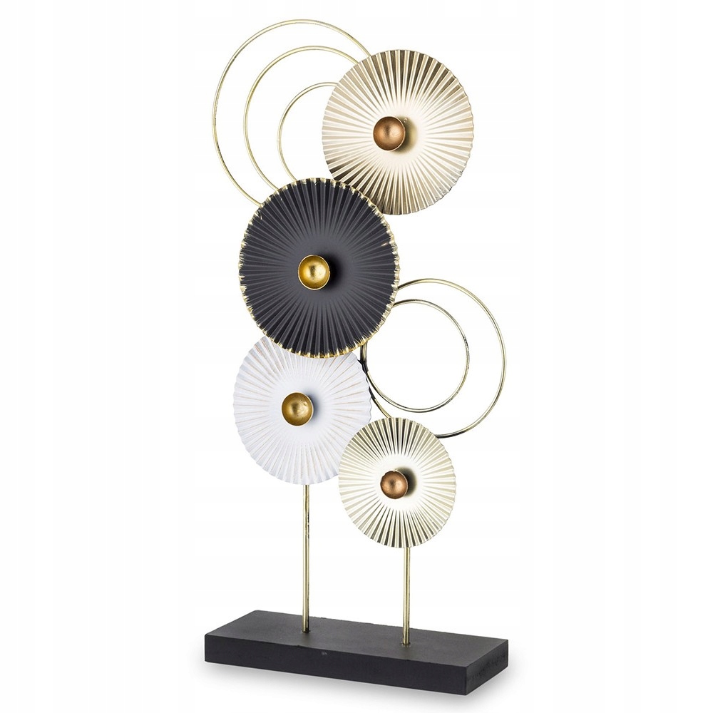 

Figurka Koła Liście Czarna Złota 60cm Metal Kwiaty