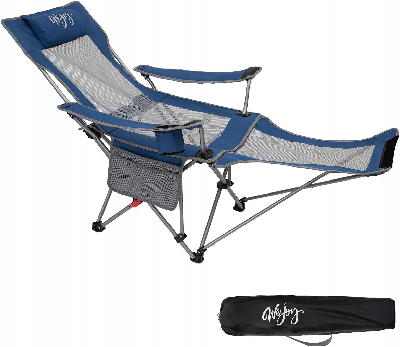 Krzesło Kempingowe Wejoy 2 w 1, składane, plażowe z regulowanym oparciem