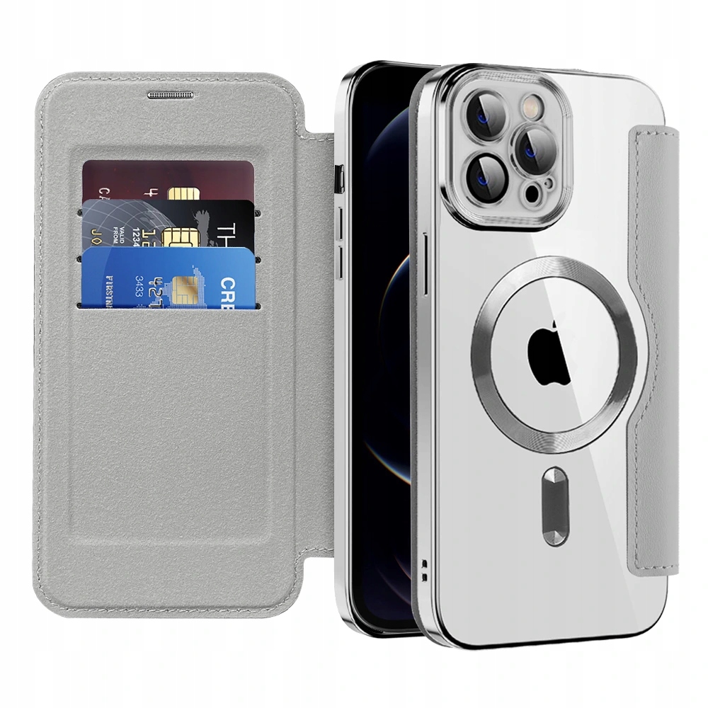 Techsuit SmartMag Book etui na iPhone 12 Pro Max szare