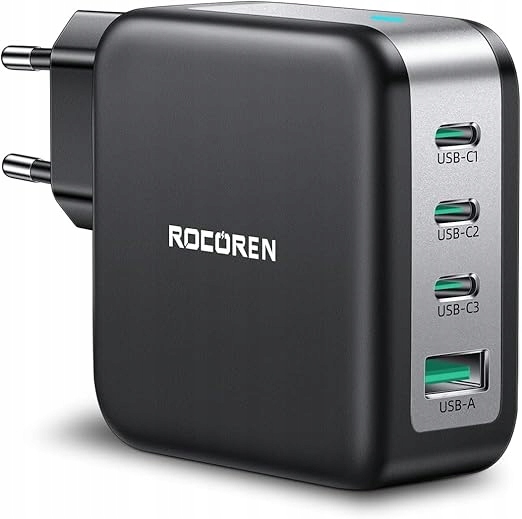 Ładowarka Rocoren 100W GaN Fast Chareger 3xUSB-C Usb-a Pd Qc