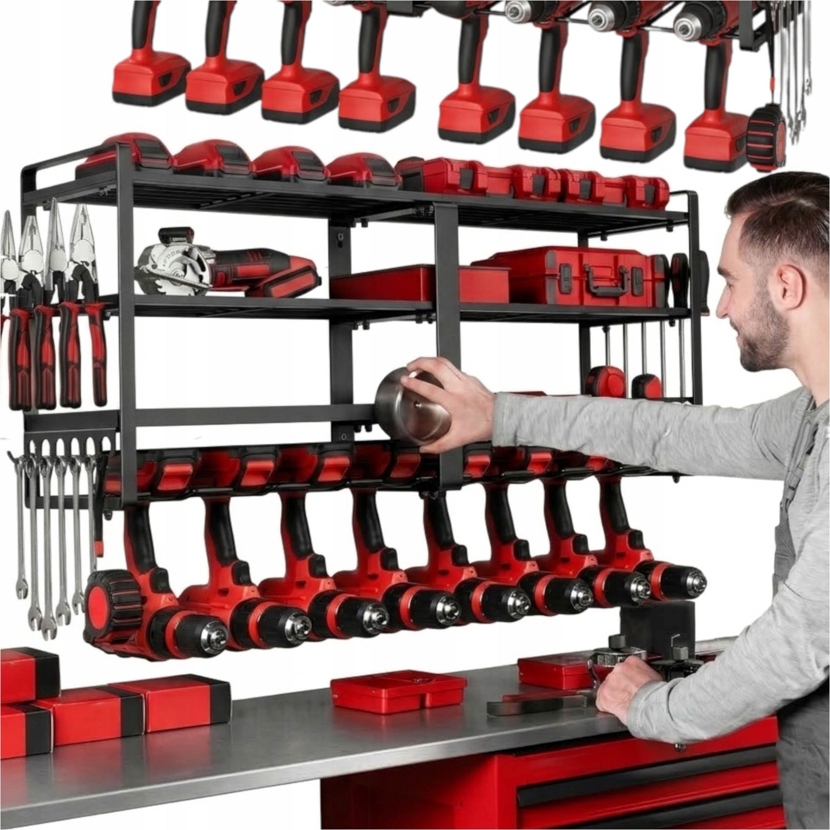 Věšák S Háčky A Policemi, Velký Organizér Na Dílenské A Domácí Nářadí