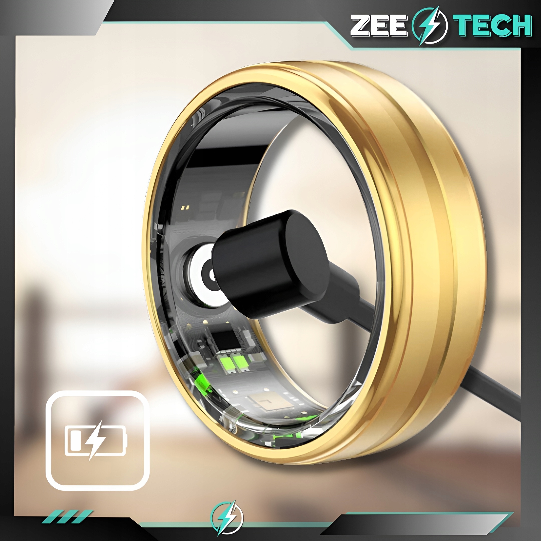 SMART RING INTELIGENTNY PIERŚCIONEK TĘTNO STRES KROKI SEN SPORT SMARTRING Kształt koperty okrągła