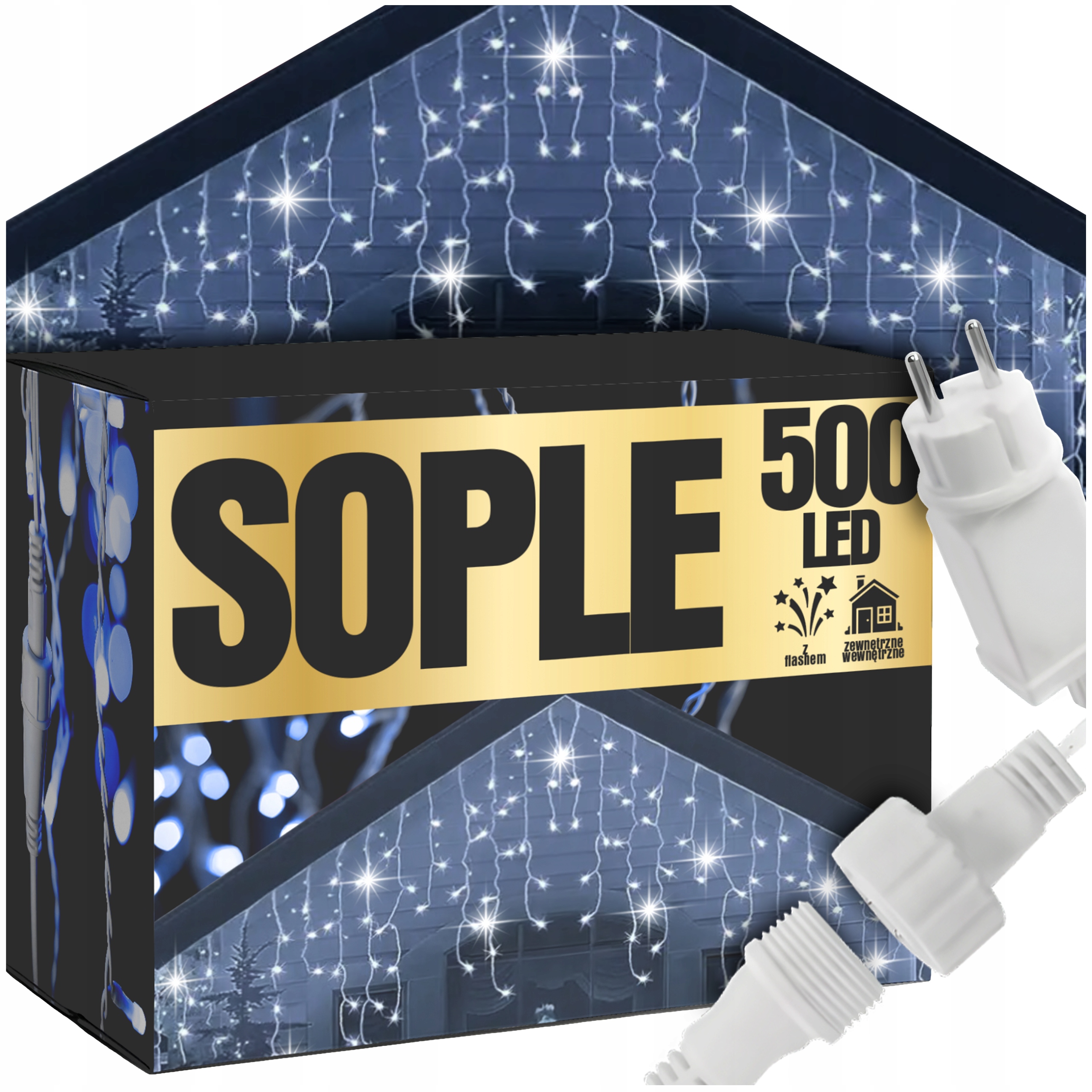 Sople Vánoční Osvětlení Na Stromeček 500 Led 23,5 M Venkovní Vánoční Světýlka Flash