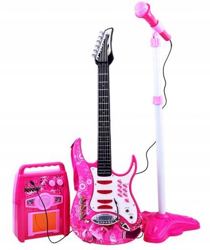 Gitara elektryczna ze wzmacniaczem i mikrofonem na statywie dla dzieci Marka Stator