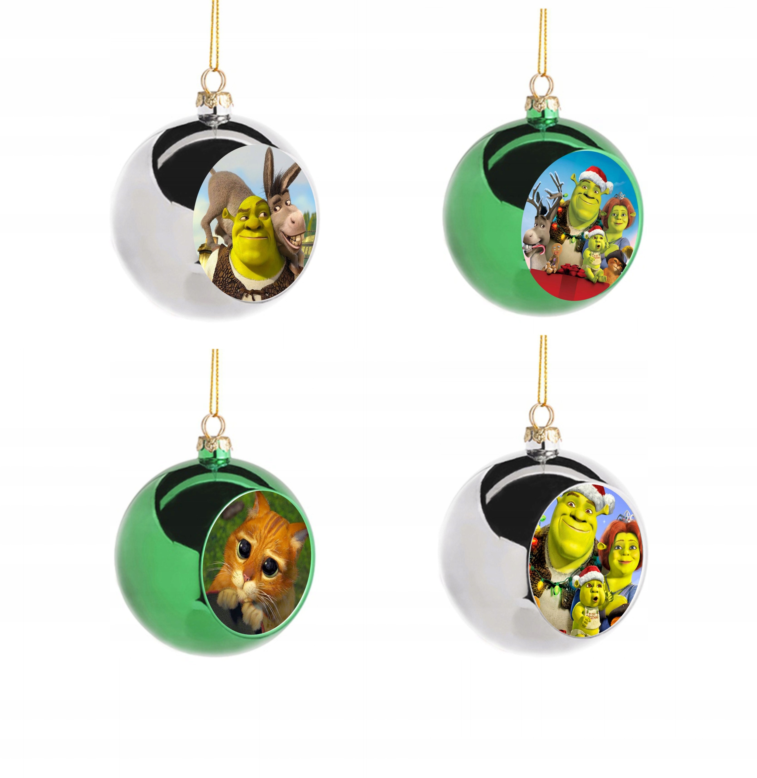Sada Vánoční Koule New year Silvestr dárek dekor Shrek