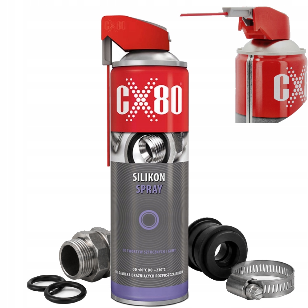 Silikon spray Duo spray bezbarwny do tworzyw sztucznych gum Nsf H1 500ml