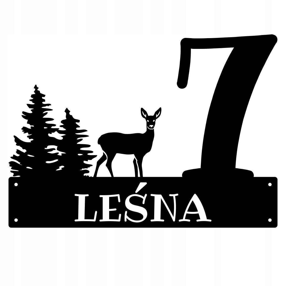 Číslo Na Dom 60 cm Tabuľa Adresa Ocel 2MM Lesná Ulica