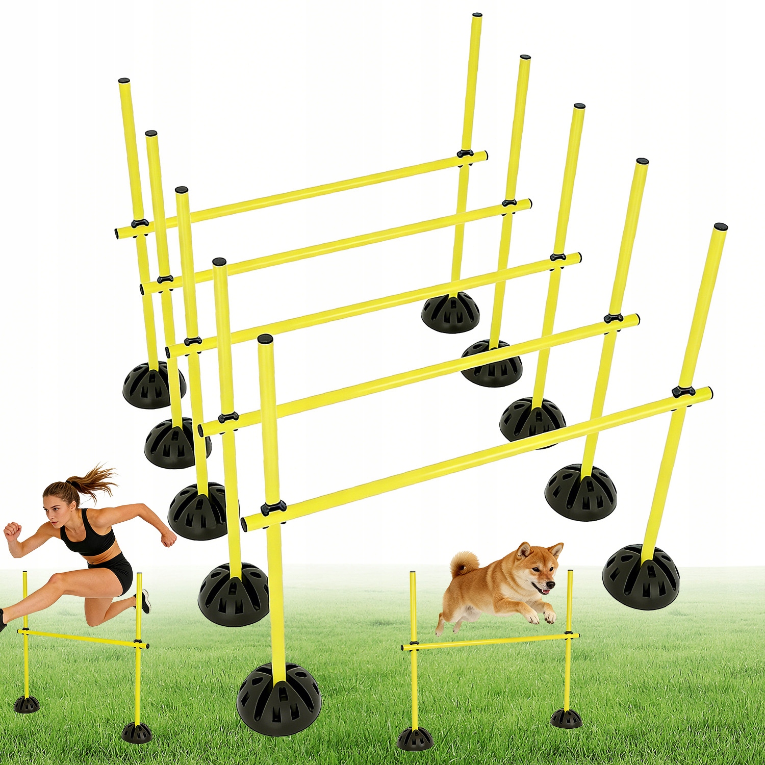 Przeszkody Treningowe Agility Komplet Tyczki Treningowe 15 Szt Stabilny