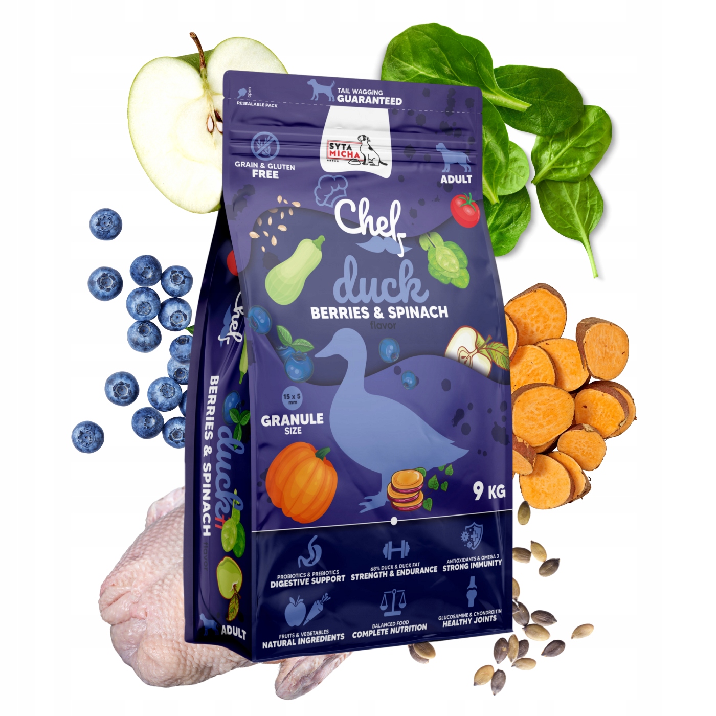 Syta Micha Karma sucha Chef Kaczka 9kg