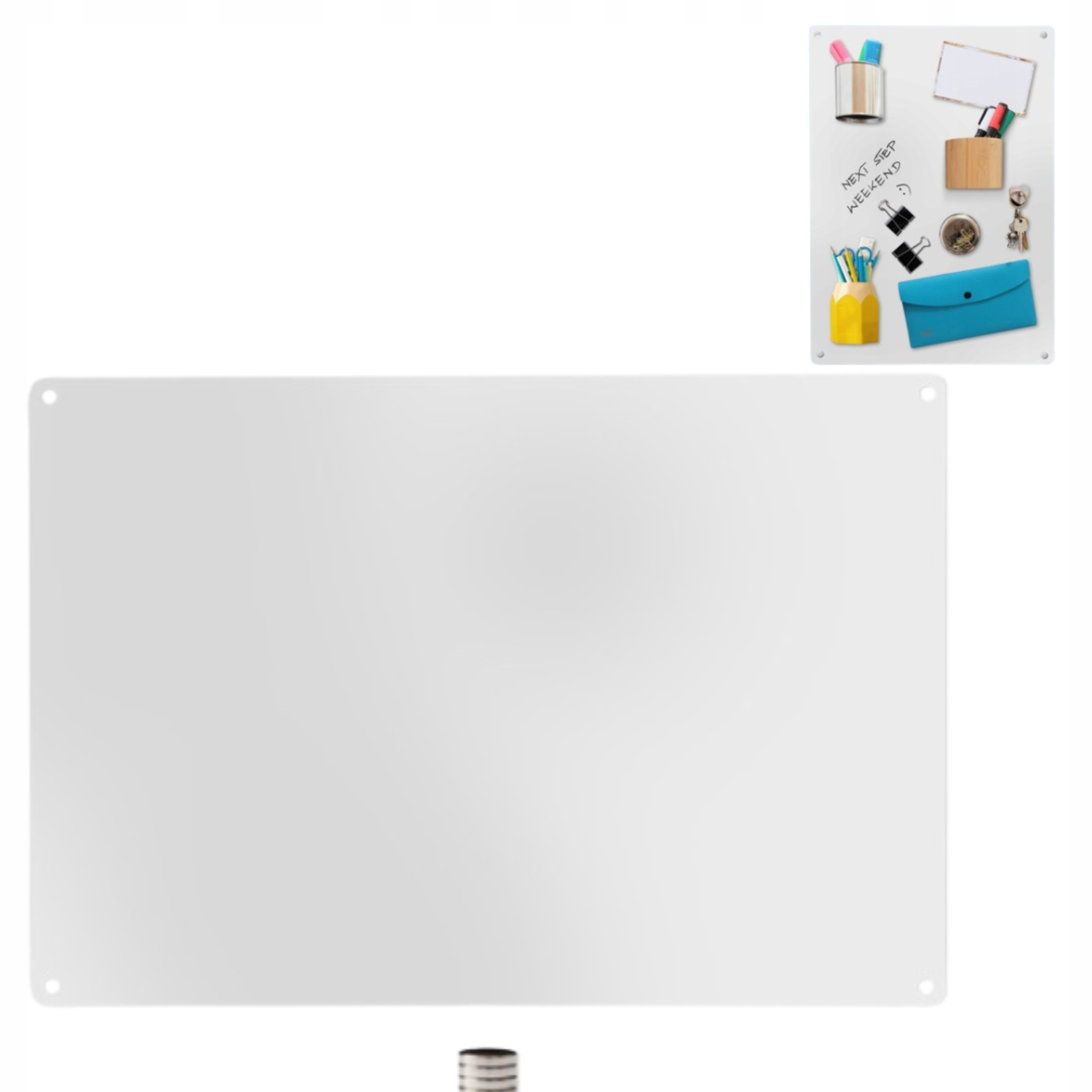 Metalowa Tablica Magnetyczna 60 x 40 Cm Magnesy Neodymowe