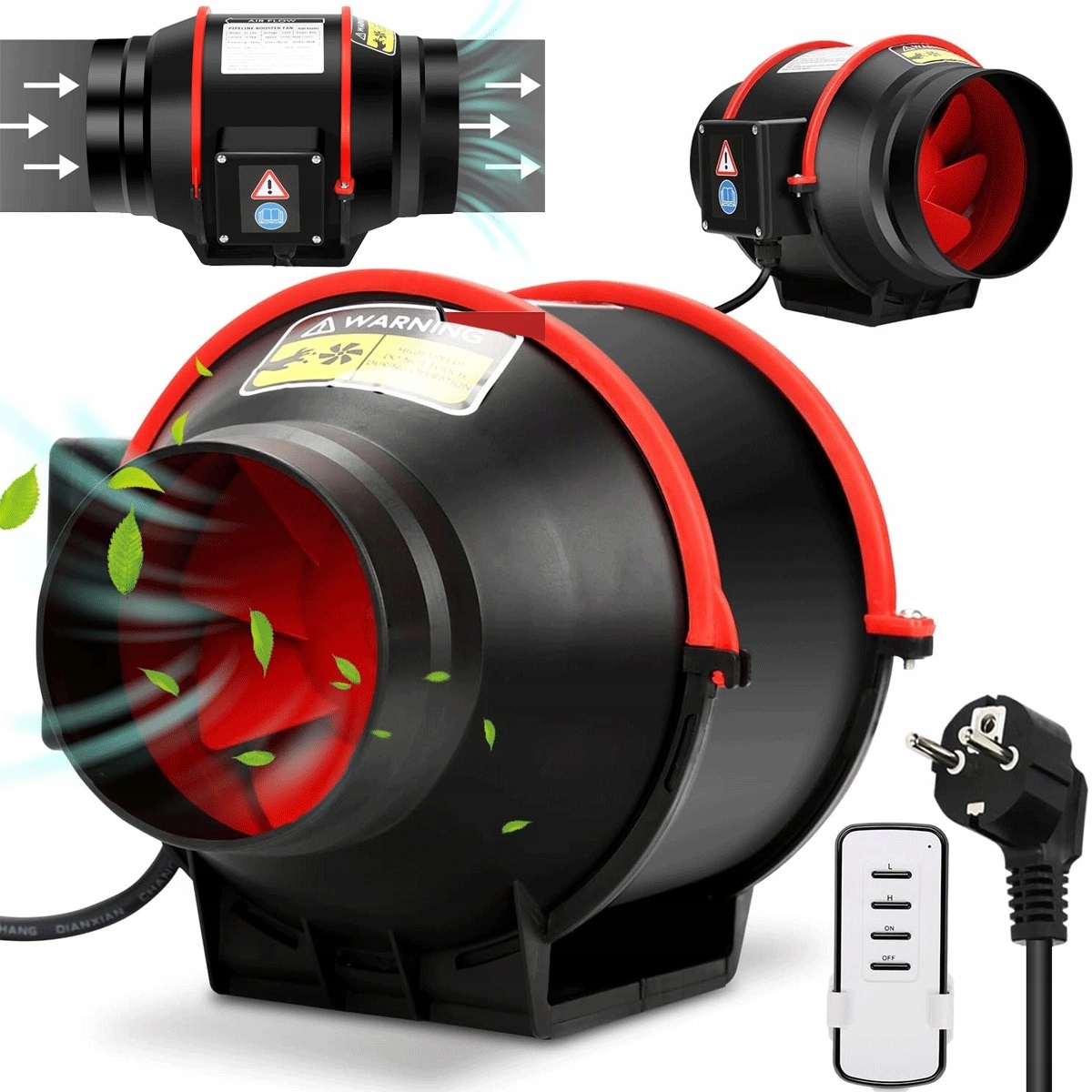 310 m³/h ventilátor s dálkovým ovládáním a Pwm, tichý provoz 30 dBA pro kancelář a garáž