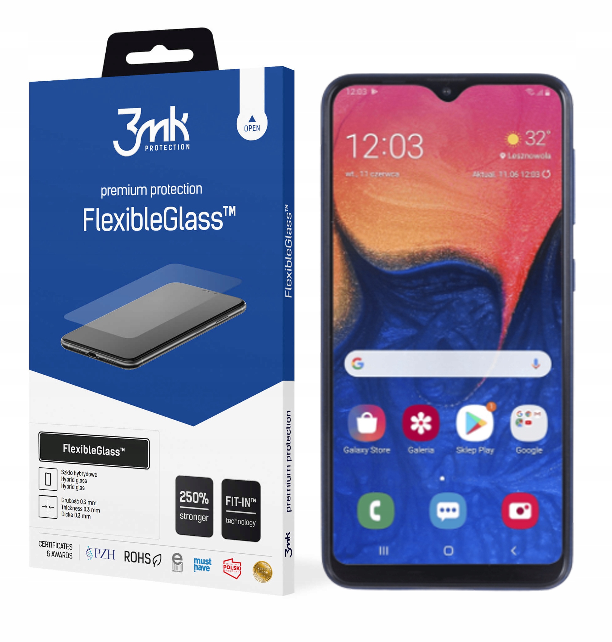 

Szkło 3MK FlexibleGlass do Samsung A10