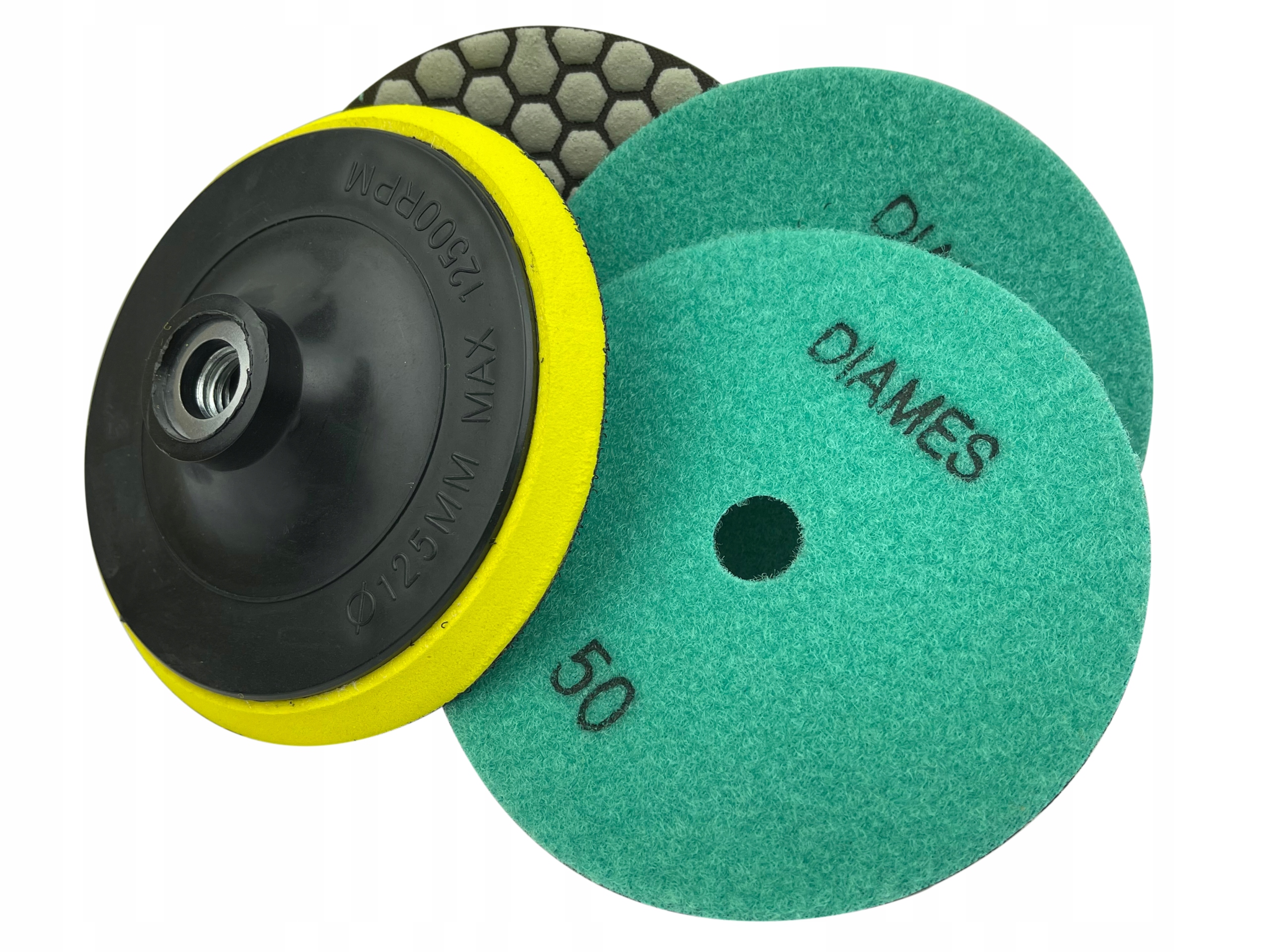 Leštící Disk Suchý Gres 125 3 Ks #50 Držák M14