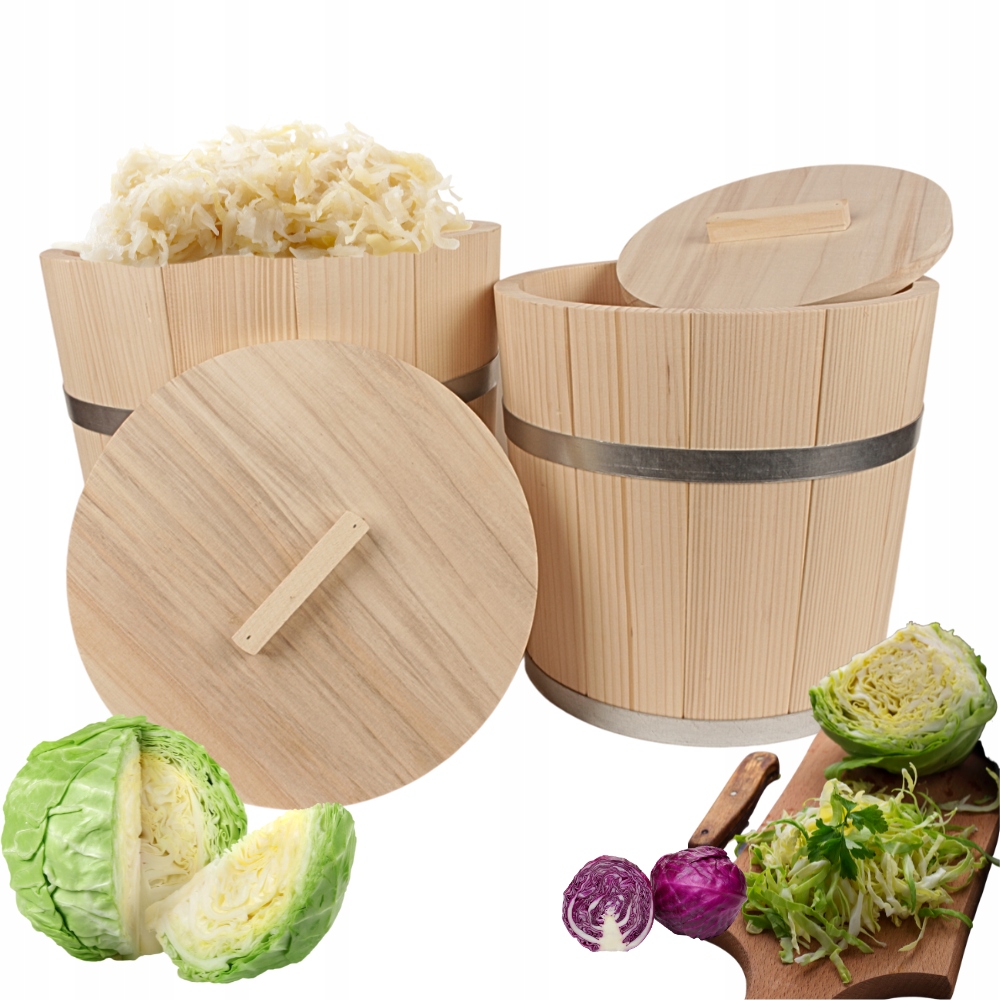 Dřevěný Jedlový Sud K Nakládání Zelí Okurky 10 L S Víkem