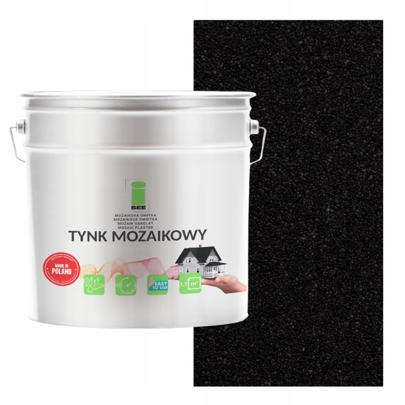 Mozaiková Omítka Černá Marmolit Klasa 1 Mozaika 7 kg Polský Výrobce