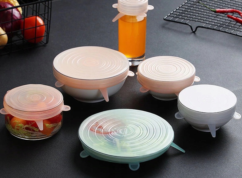 POKRYWKI SILIKONOWE UNIWERSALNE DO ŻYWNOŚCI 6SZT Rodzaj słoiki i zakrętki