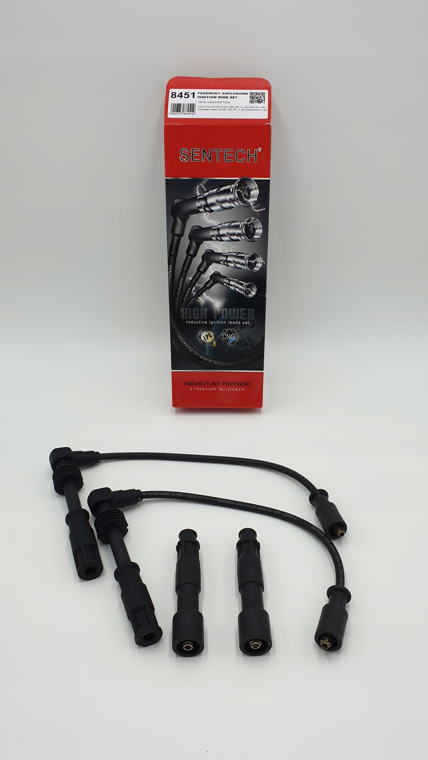 8451. PRZEWODY ZAPL.+LACZNIKI AUDI A4 1.8 ADR