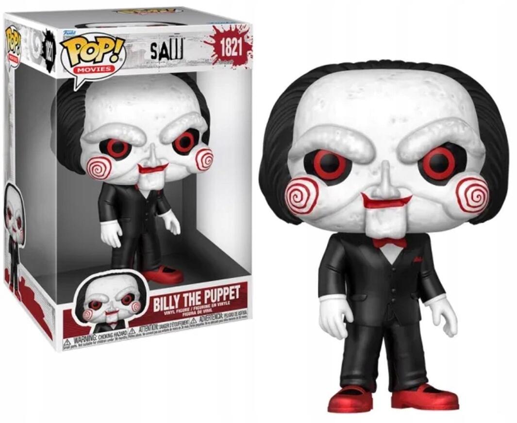 Figurka Billy Loutka z filmu Saw, Horor, Funko Pop 1821 Jumbo, 25 cm