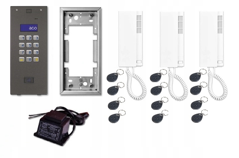 Domofon Aco CDNP7ACC 3 rodzinny 3 słuchawki rfid