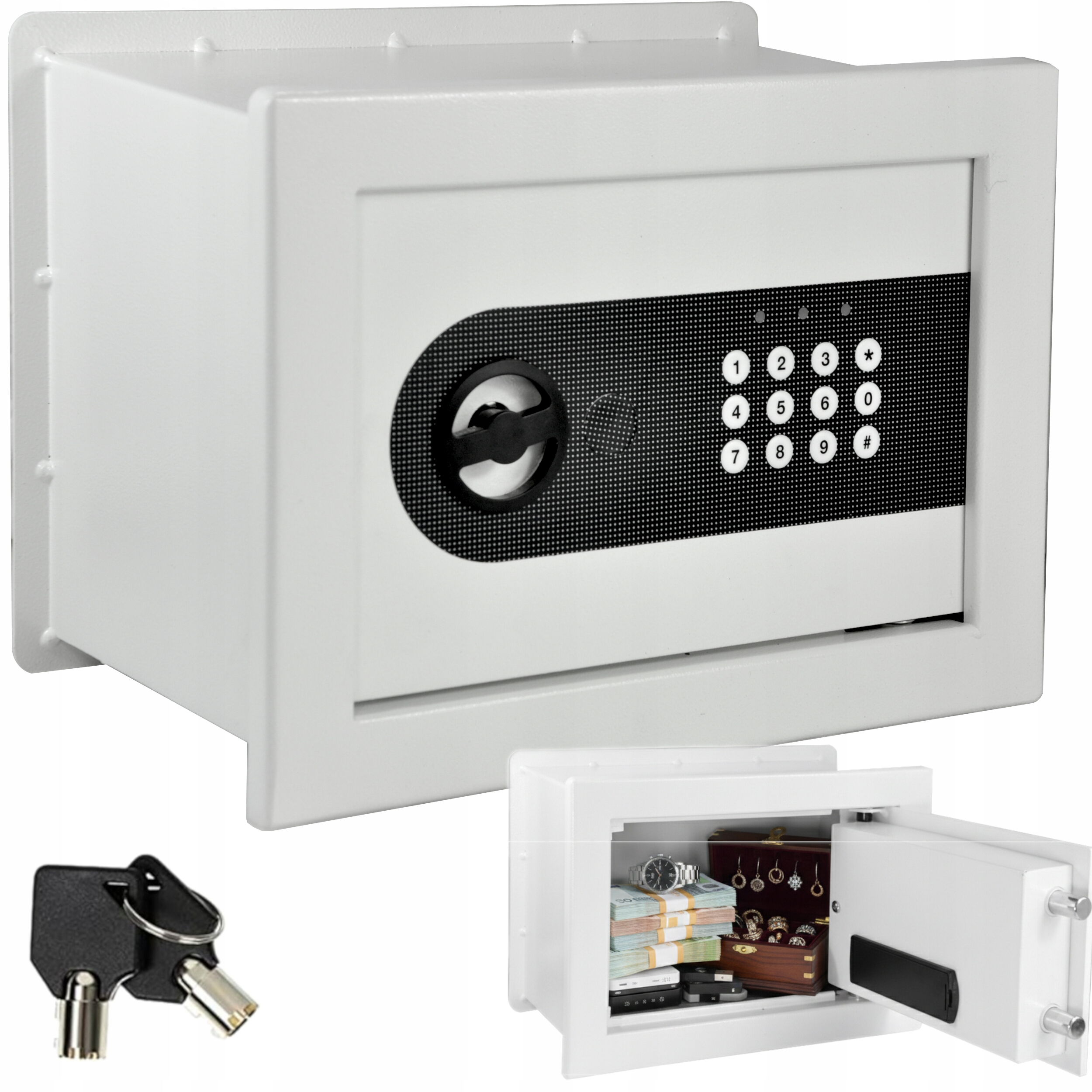 Sejf Ścienny Na Kod Szyfr Do Wmurowania Zabudowy Ściany Muru 6 litrów